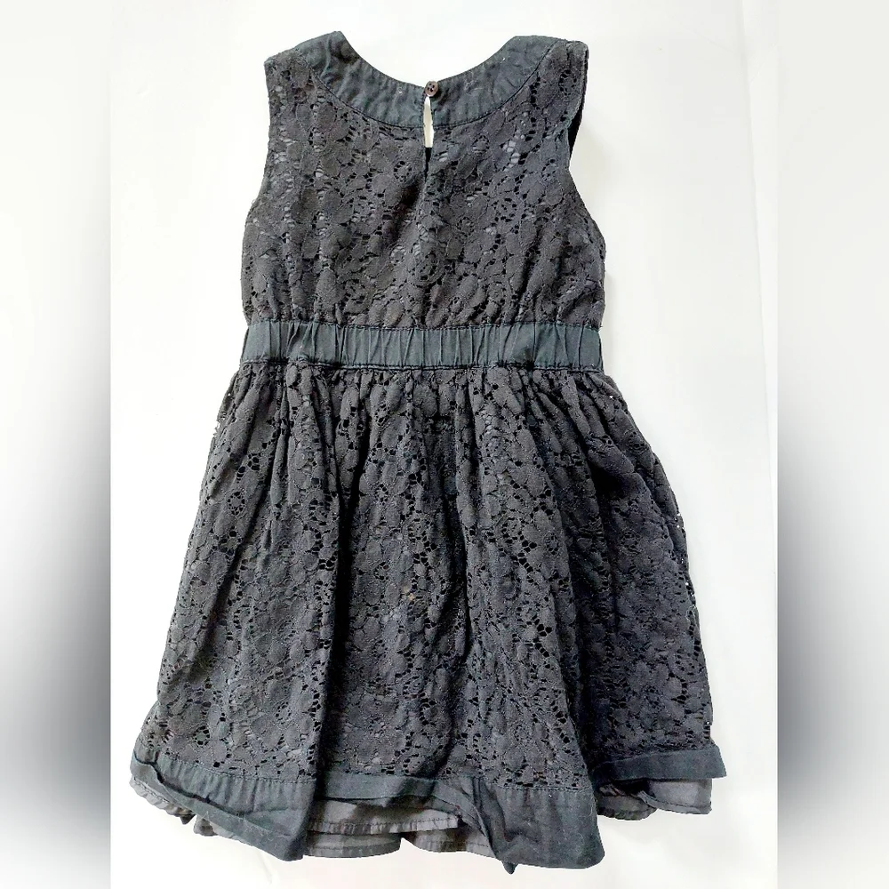 Black‎ Lace Dress Pink Bow Size 3t